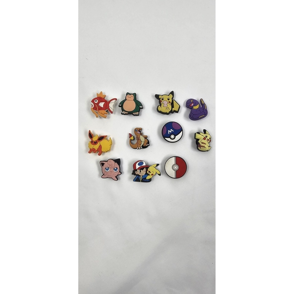 Pokemon Crocs‎ Jibbitz Lot 10 Pikachu Charizard Snorlax Master Ball Charms